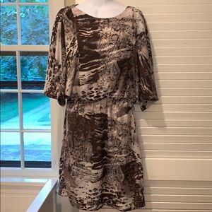 Brown leopard print dress